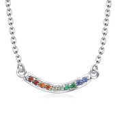 Elegant Shaped CZ Silver Necklace SPE-5134